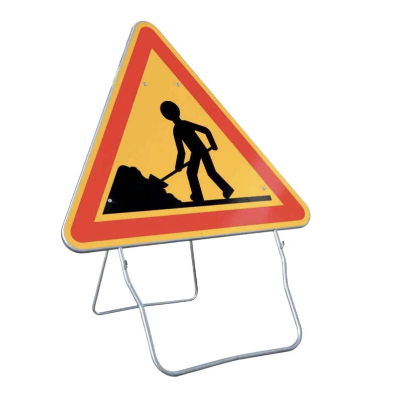 Panneau Danger Travaux – AK5 sur pied solidaire